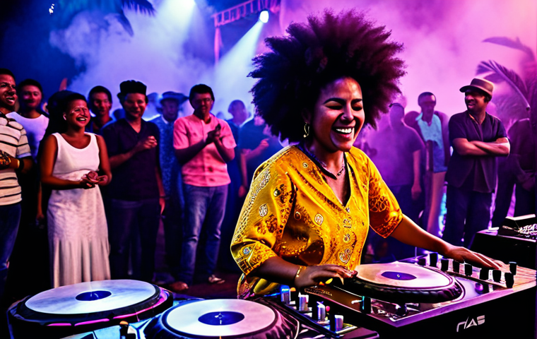 콜롬비아에서의 인기 있는 노래와 아티스트 - **Afro-Colombian Fusions: Dance Floor Electrified**
    An ultra-vibrant, high-energy scene featurin...