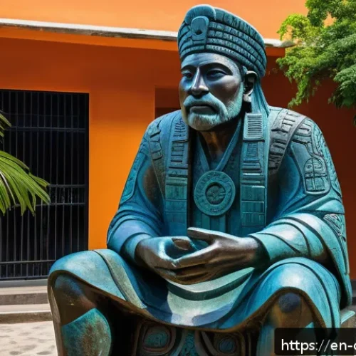 콜롬비아에서의 유명한 조각과 회화 - A large public bronze sculpture in a bustling Colombian city plaza, featuring intricate indigenous M...